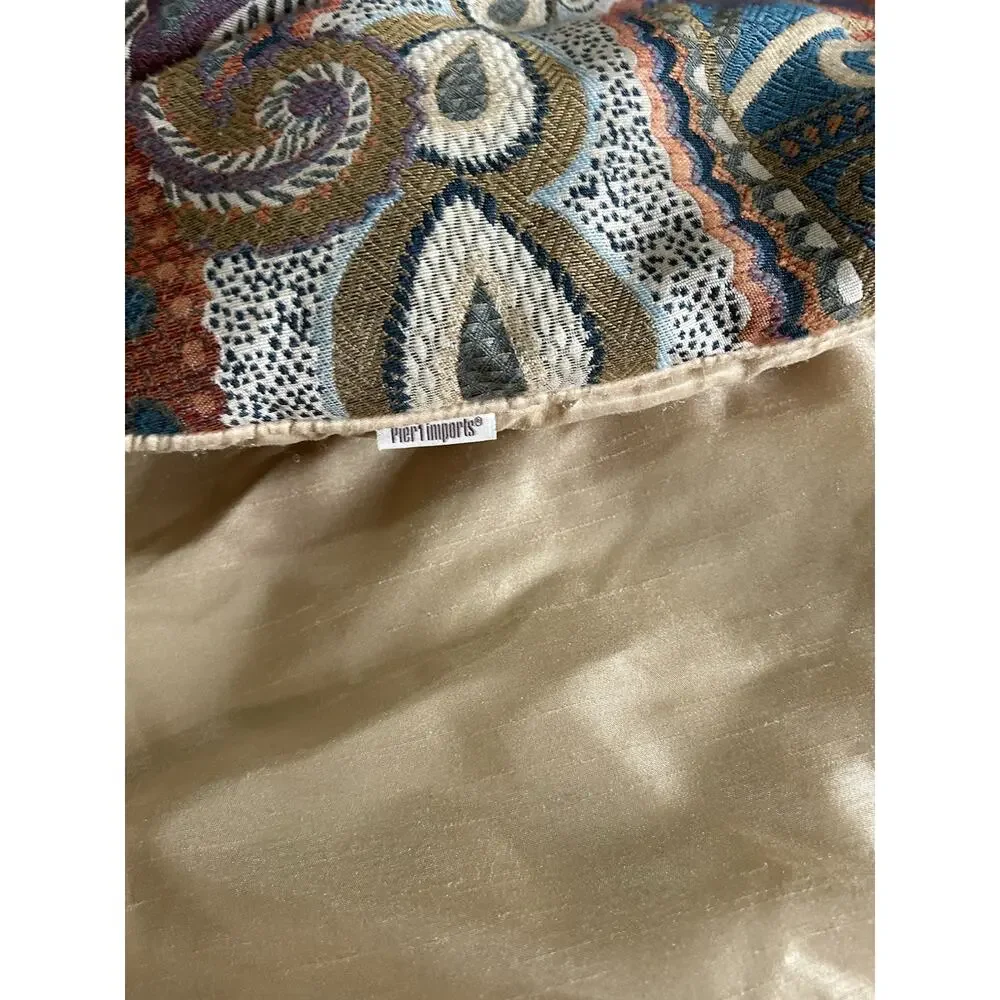 EUC Pier 1 Imports Earth Tones Paisley floral King Comforter Shams Retired